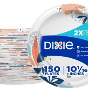 Dixie Everyday Disposable Paper Plates, 10", Multi-Color, 150 Count